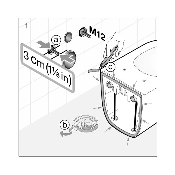 LAUFEN DIVERSE KIL/KERA Vyrovnávacia protihluková sada Laufen pre závesná WC, Biela, H8926950000001