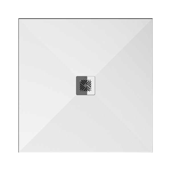 JIKA PADANA Sprchová vanička, štvorcová, liaty mramor, vr. nerez krytky sifónu, 900x900x27 mm, Biela, H213935R100001