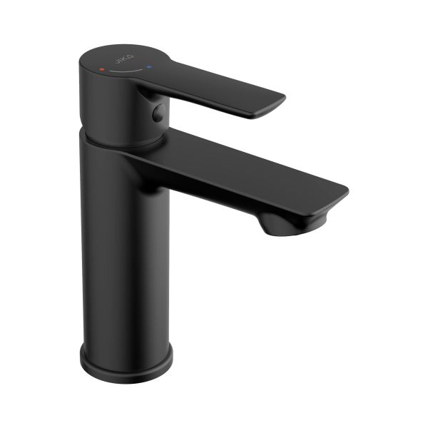 JIKA PONTA STYLE Umývadlová stojanková páková batéria, bez automatickej výpuste, pevný výtok 104 mm, Cold Start, 195x180x75 mm, Čierna matná, H3112H17161101