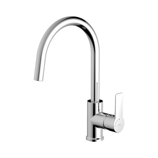 JIKA PONTA STYLE Drezová stojanková páková batéria, otočné výtokové ramienko, výška výtoku 209 mm, Cold Start, Chróm, H3512H10042601