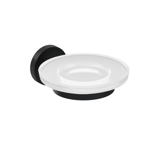 JIKA MIO STYLE Držiak na mydlo, Ø 110 mm, matné sklo, Čierna matná, H3832F17160001
