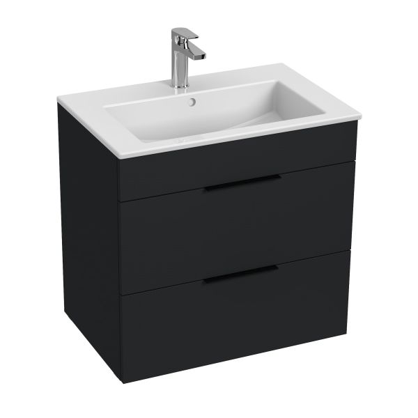 JIKA CUBE Skrinka, vr. umývadla 650x430 mm, 2 zásuvky, 640x422x607 mm, Antracit matný 352, H4536021763521