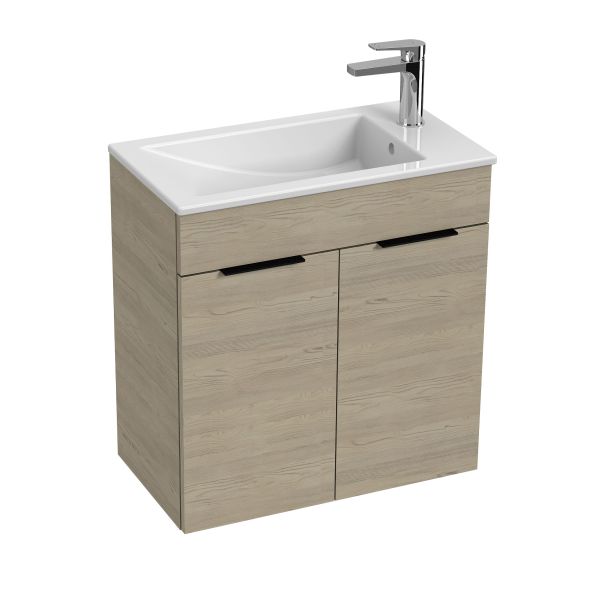 JIKA CUBE Skrinka, vr. umývadla 600x340 mm, 2 dvere, 590x327x607 mm, Jaseň, H4536311765141