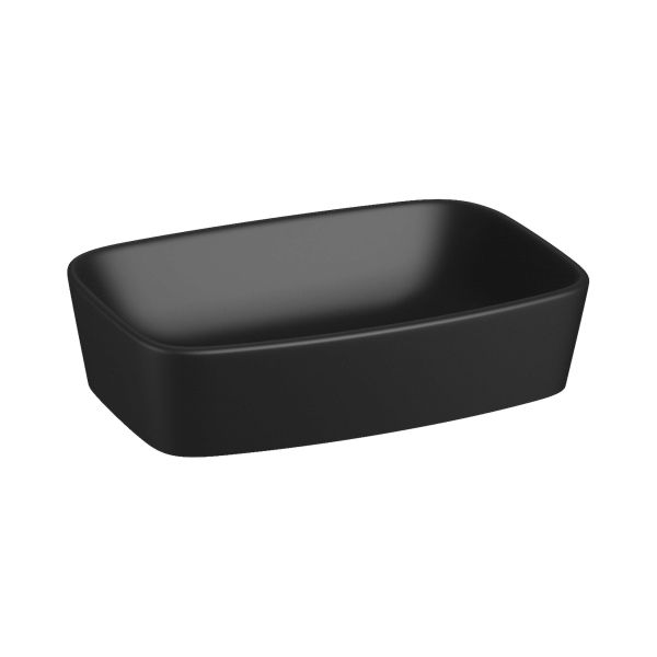 JIKA LYRA PLUS Umývadlová misa, obdĺžniková, bez armatúrnej dosky, 550x380x140 mm, Čierna matná, H8183837161121