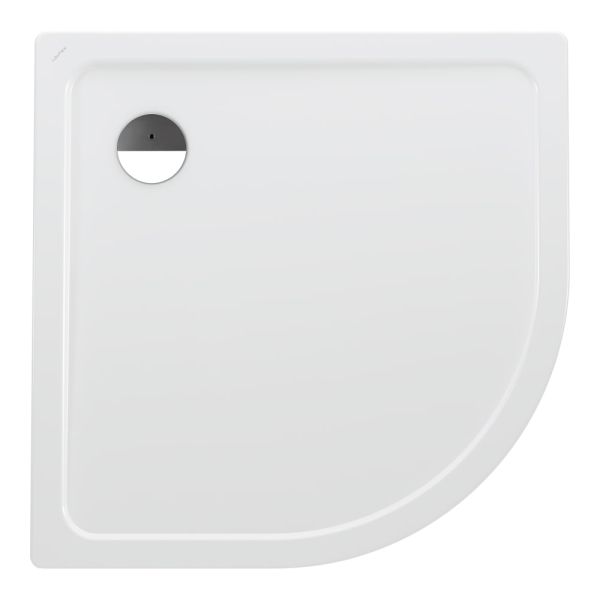 LAUFEN PLATINA Oceľová sprchová vanička štvrťkruh, rádius 550mm, 900x900x25 mm, Biela matná 757, H2150087570401