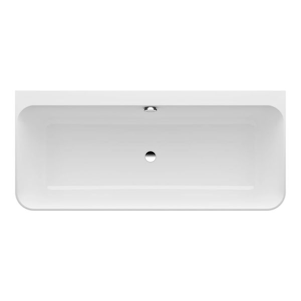 LAUFEN LINDEN Vaňa, ku stene (D - tvar), vrátane sady podpier a nôh, materiál Marbond, 1800x800x620 mm, H2209470000001