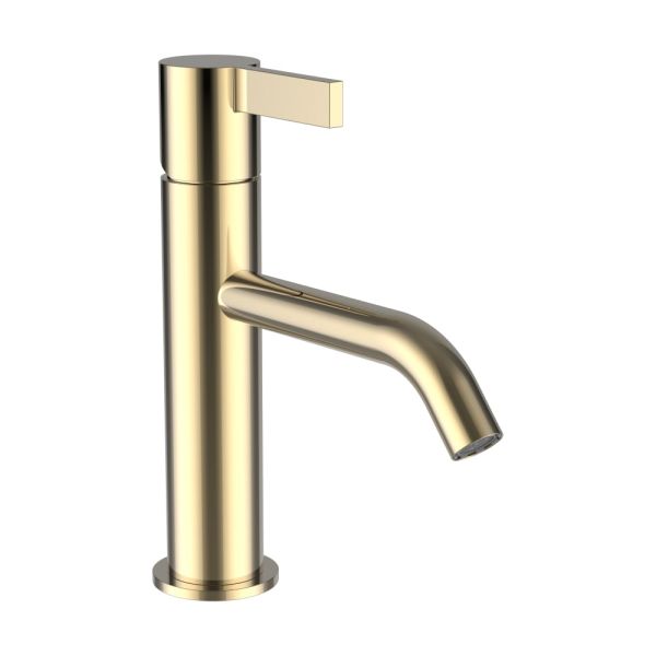 LAUFEN Kartell LAUFEN Umývadlová páková batéria, pevný výtok 135 mm, prietok 5,3 l/min bez automatického výpustu, PVD Zlatá lesklá 001, H3113310011201