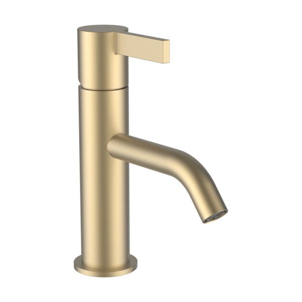 LAUFEN Kartell LAUFEN Umývadlová páková batéria, pevný výtok 115 mm, prietok 5,3 l/min bez automatického výpustu, PVD Svetlozlatá matná 083, H3113310831001