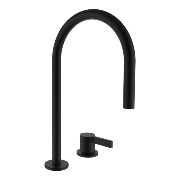 LAUFEN Kartell LAUFEN Umývadlová dvojotvorová stojančeková batéria, otočný výtok 166 mm, prietok 5,3 l/min, bez automatického výpustu, PVD Titán čierný matný 081, H3113320812201