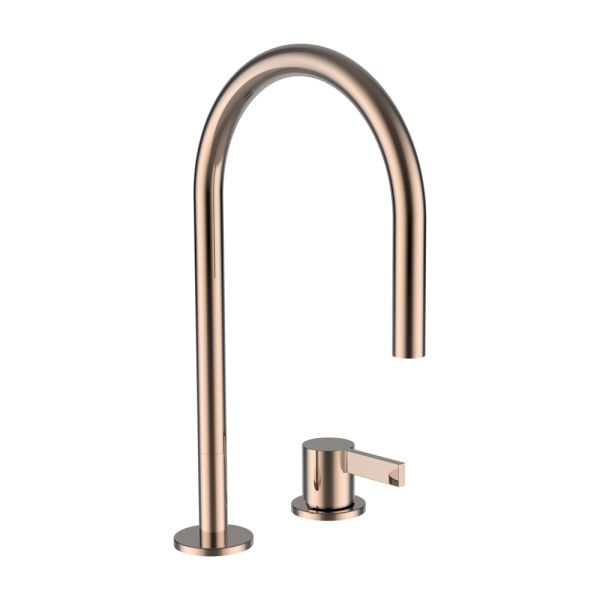 LAUFEN Kartell LAUFEN Umývadlová dvojotvorová stojančeková batéria, otočný výtok 166 mm, prietok 5,3 l/min, bez automatického výpustu, PVD Zlatoružová 082, H3113320822201