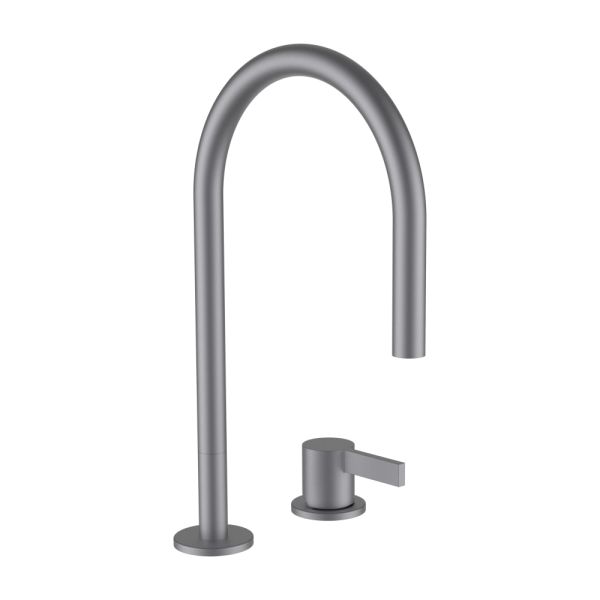 LAUFEN Kartell LAUFEN Umývadlová 2-otvorová páková batéria s otočným výtokom 166 mm, prietok 5,3 l/min bez automatického výpustu, Umývadlová 2-otvorová páková batéria s otočným výtokom 166 mm, prietok 5,3 l/min bez automatického výpustu, PVD kartáčovaná n