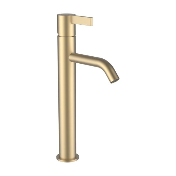 LAUFEN Kartell LAUFEN Umývadlová páková batéria, pevný výtok 125mm, prietok 5,3 l/min, bez automatického výpustu, PVD Svetlozlatá matná 083, H3113380831201