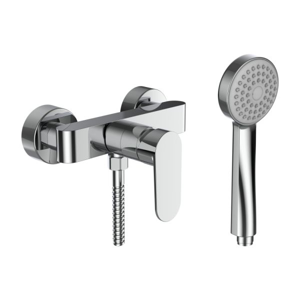 LAUFEN NEJA Sprchová nástenná páková batéria,
, s ručnou sprchou 80 mm, 1 funkcia a syntetickou sprchovou hadicou 1600 mm, Chróm 004, H3315170041311