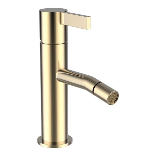 LAUFEN Kartell LAUFEN Bidetová páková batéria, pevný výtok 110 mm, prietok 5,3 l/min, s ovládaním tiahla automatického výpustu, bez automatického výpustu, PVD Zlatá lesklá 001, H3413310011031