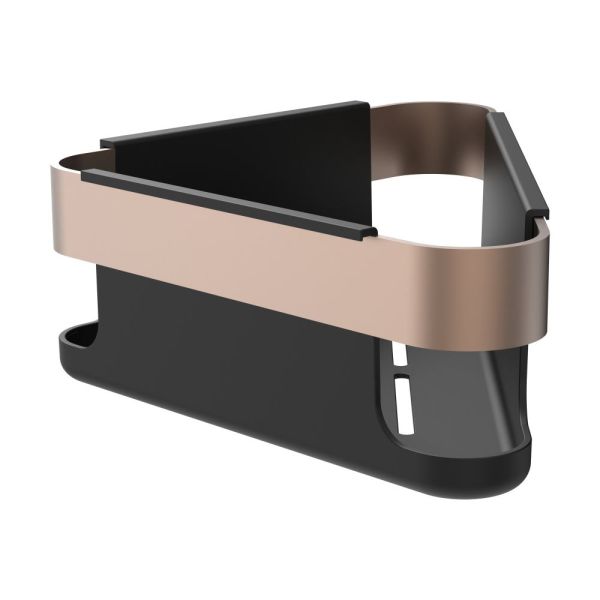 LAUFEN NIARA Košík rohový nástenný, 21,5x22 cm, PVD kartáčovaná zlatoružová 168, H3850611680021