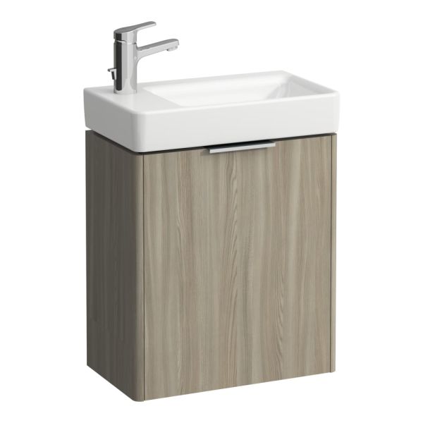 LAUFEN BASE Skrinka pod umývadlo, pánty dvierok vľavo, pre umývadlo H815955, 470x265x530 mm, Bledý brest 262, H4021011102621