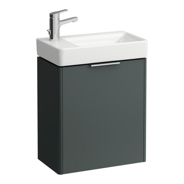LAUFEN BASE Skrinka pod umývadlo, pánty dvierok vľavo, pre umývadlo H815955, 470x265x530 mm, Šedá traffic 266, H4021011102661