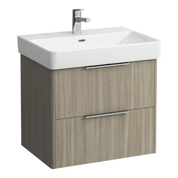 LAUFEN BASE Skrinka pod umývadlo, 2 zásuvky, pre umývadlo H810964, 615x440x530 mm, Bledý brest 262, H4022921102621
