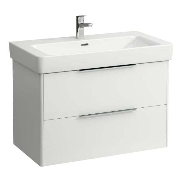 LAUFEN BASE Skrinka pod umývadlo, 2 zásuvky, pre umývadlo H813965, 810x440x530 mm, Biela lesklá 261, H4023921102611