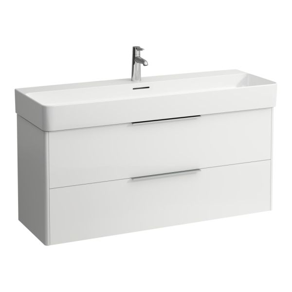 LAUFEN BASE Skrinka pod umývadlo, 2 zásuvky, pre umývadlo H810289, 1180x390x530 mm, Biela lesklá 261, H4024721102611