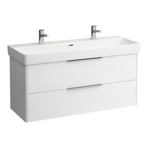 LAUFEN BASE Skrinka pod umývadlo, 2 zásuvky, pre umývadlo H814965, 1160x440x530 mm, Biela matná 260, H4024921102601