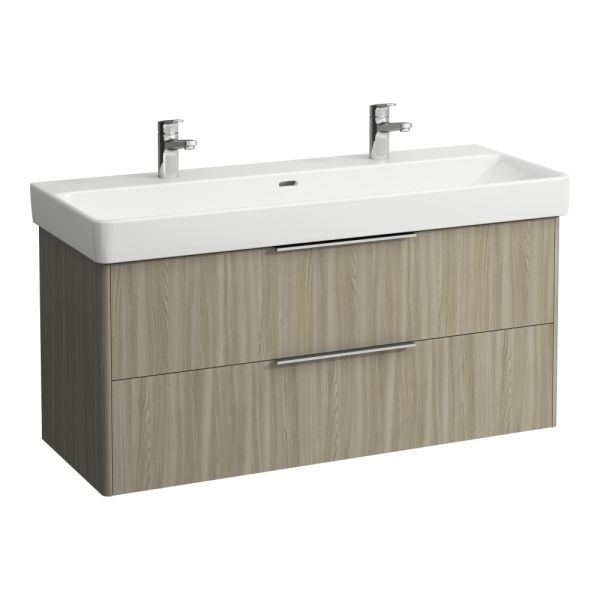 LAUFEN BASE Skrinka pod umývadlo, 2 zásuvky, pre umývadlo H814965, 1160x440x530 mm, Bledý brest 262, H4024921102621