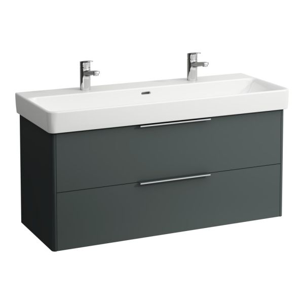 LAUFEN BASE Skrinka pod umývadlo, 2 zásuvky, pre umývadlo H814965, 1160x440x530 mm, Šedá traffic 266, H4024921102661