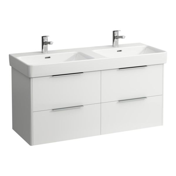 LAUFEN BASE Skrinka pod umývadlo, 4 zásuvky, pre umývadlo H814966, 1160x440x530 mm, Biela lesklá 261, H4024941102611