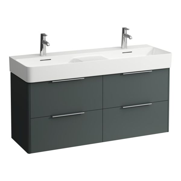 LAUFEN BASE Skrinka pod umývadlo, 4 zásuvky, pre dvojumývadlá VAL H814282, 1180x390x530 mm, Šedá traffic 266, H4025341102661