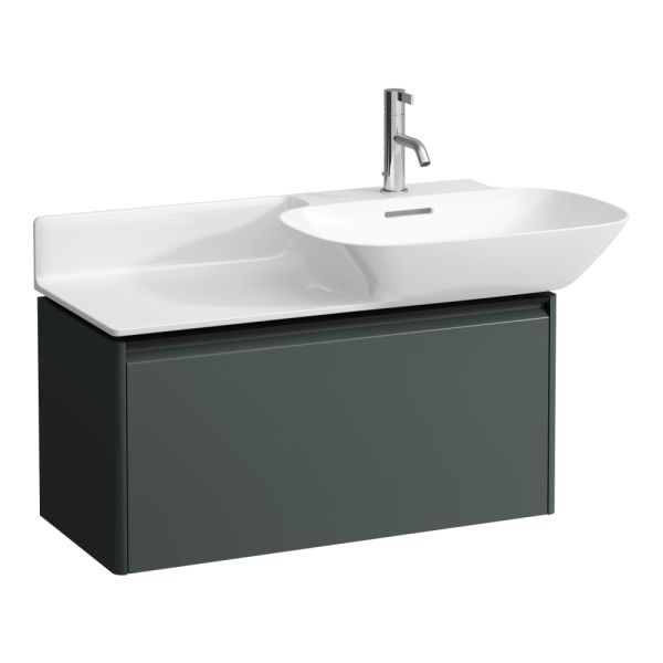 LAUFEN BASE Skrinka pod umývadlo, s 1 zásuvkou, pre umývadlá 813301, 813302, s držiakom z tmavého hliníka, 770x350x360 mm, Šedá traffic 266, H4030031102661