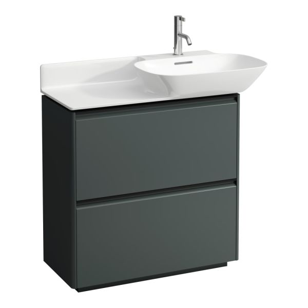 LAUFEN BASE Skrinka pod umývadlo, s 2 zásuvkami, pre umývadlá 813301, 813302, s držiakom z tmavého hliníka, 770x350x775 mm, Šedá traffic 266, H4030041102661