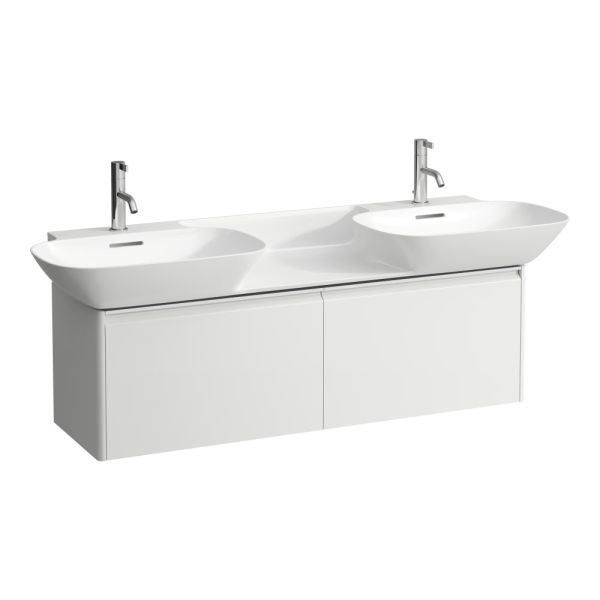 LAUFEN BASE Skrinka pod umývadlo, s 2 zásuvkami, pre umývadlo H814304, s držiakom z eloxovaného hliníka, 1170x350x360 mm, Biela matná 260, H4030151102601