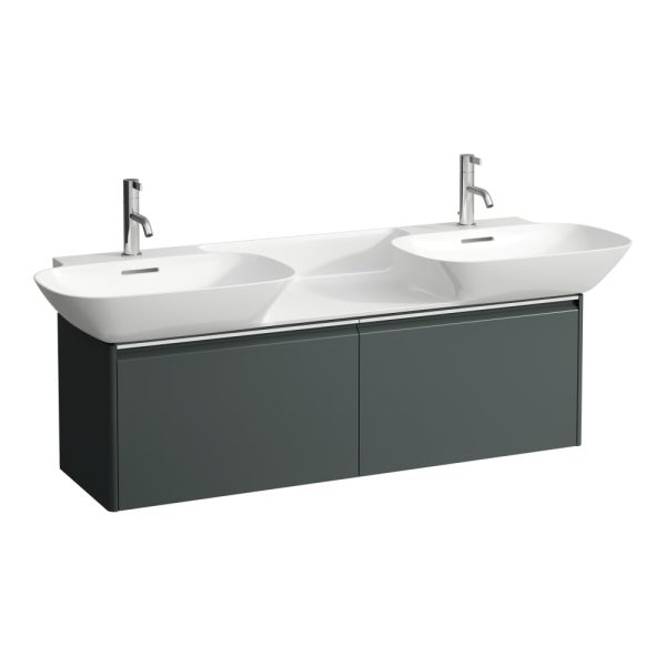LAUFEN BASE Skrinka pod umývadlo, s 2 zásuvkami, pre umývadlo H814304, s držiakom z eloxovaného hliníka, 1170x350x360 mm, Šedá traffic 266, H4030151102661