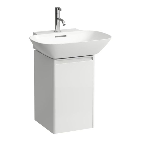 LAUFEN BASE Skrinka pod umývadlo, 1 dvierka, závesy vpravo, 1 vnútorná polička, pre umývadielko 815302, 315x340x515 mm, Biela lesklá 261, H4030221102611