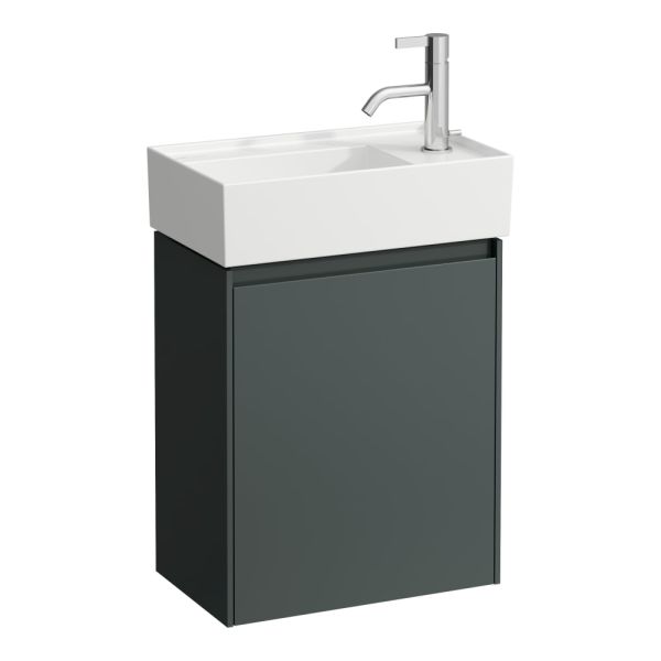 LAUFEN LANI Skrinka pod umývadlo, 1 dvierka, závesy vpravo pre umývadlo Kartell LAUFEN H815334, H815335, 435x270x515 mm, Šedá traffic 266, H4039021122661