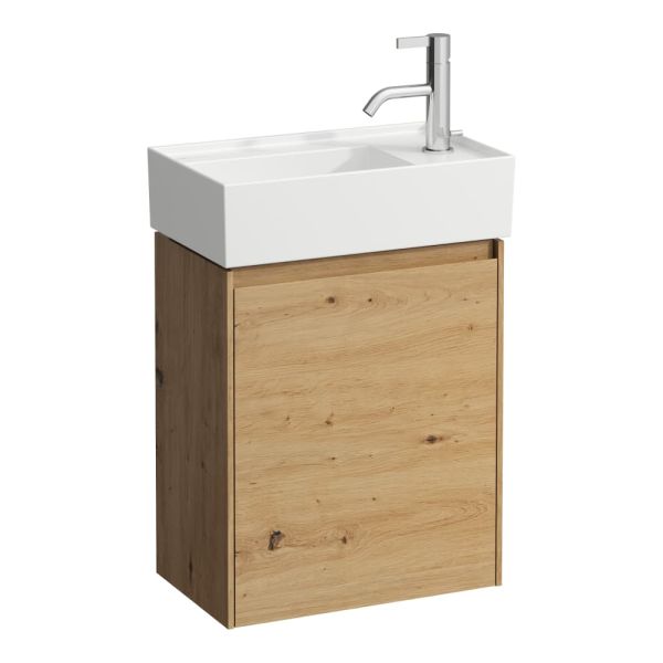 LAUFEN LANI Skrinka pod umývadlo, 1 dvierka, závesy vpravo pre umývadlo Kartell LAUFEN H815334, H815335, 435x270x515 mm, Divoký dub 267, H4039021122671