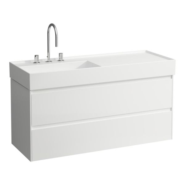 LAUFEN LANI Skrinka pod umývadlo, s 2 zásuvkami, pre umývadlo H813332, 1180x450x515 mm, Biela lesklá 261, H4039721122611