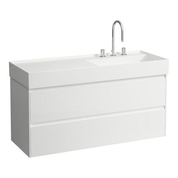 LAUFEN LANI Skrinka pod umývadlo, s 2 zásuvkami, pre umývadlo H813333, 1180x450x515 mm, Biela lesklá 261, H4039821122611