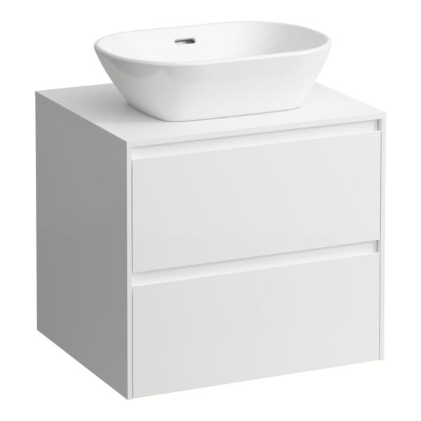 LAUFEN LANI Zásuvkový element 600, s 2 zásuvkami, s výrezom uprostred, top 12 mm, 585x495x525 mm, Biela matná 260, H4043011122601