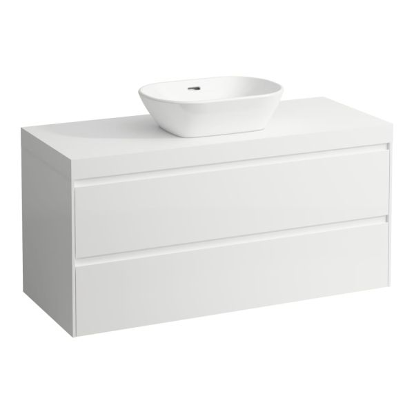 LAUFEN LANI Modulárna zostava 1200, umývadlová doska 65 mm (.260 biela matná), s 1 výrezom uprostred, s 2 zásuvkami, 1185x495x580 mm, Multicolour farby 999, H4045711129991