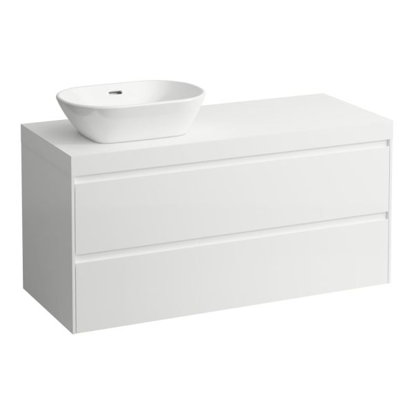 LAUFEN LANI Modulárna zostava 1200, umývadlová doska 65 mm (.260 biela matná), s výrezom vľavo, s 2 zásuvkami, 1185x495x580 mm, Multicolour farby 999, H4045721129991