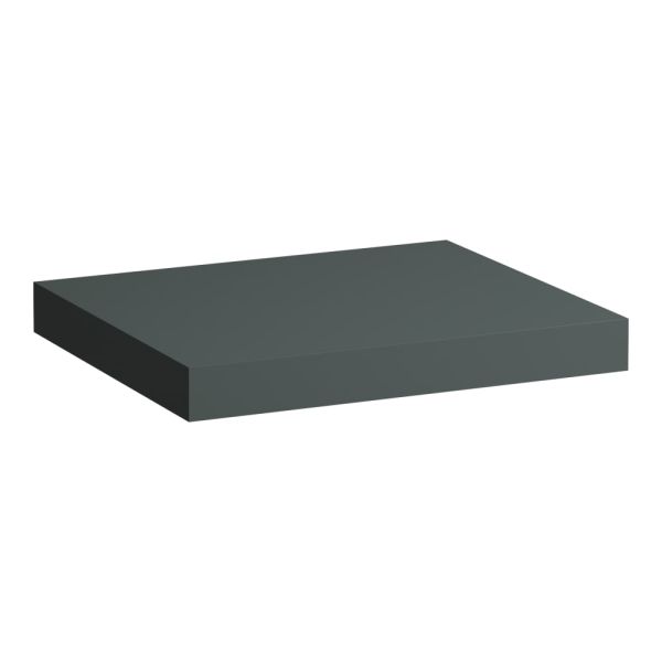 LAUFEN LANI Umývadlová doska 600, bez výrezu, hrúbka: 65 mm, vr. 2 nástenných držiakov, 585x495x65 mm, Šedá traffic 266, H4046401122661