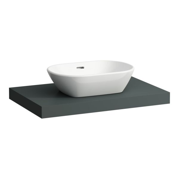 LAUFEN LANI Umývadlová doska 800, s 1 výrezom uprostred, hrúbka: 65 mm, vr. 2 nástenných držiakov, 785x495x65 mm, Šedá traffic 266, H4046511122661
