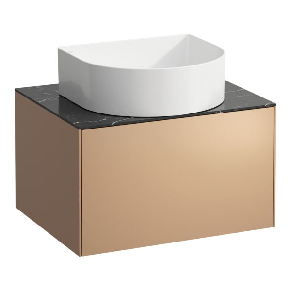 LAUFEN SONAR Skrinka pod umývadlo, s 1 zásuvkou, pre umývadlové misy H812340, H812341, H812342, H812343, s výrezom uprostred, 575x455x340 mm, Meď & nero marquina 141, H4054010341411