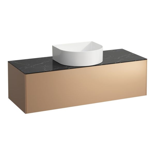 LAUFEN SONAR Skrinka pod umývadlo, s 1 zásuvkou, pre umývadlové misy H812340, H812341, H812342, H812343, s výrezom uprostred, 1175x455x340 mm, Meď & nero marquina 141, H4054210341411