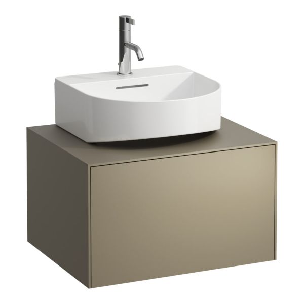 LAUFEN SONAR Skrinka pod umývadlo s 1 zásuvkou, pre umývadielko H816341, s výrezom uprostred, 575x455x340 mm, Titán 042, H4054310340421