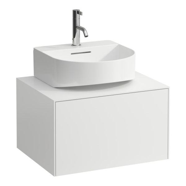 LAUFEN SONAR Skrinka pod umývadlo s 1 zásuvkou, pre umývadielko H816341, s výrezom uprostred, 575x455x340 mm, Biela matná 170, H4054310341701