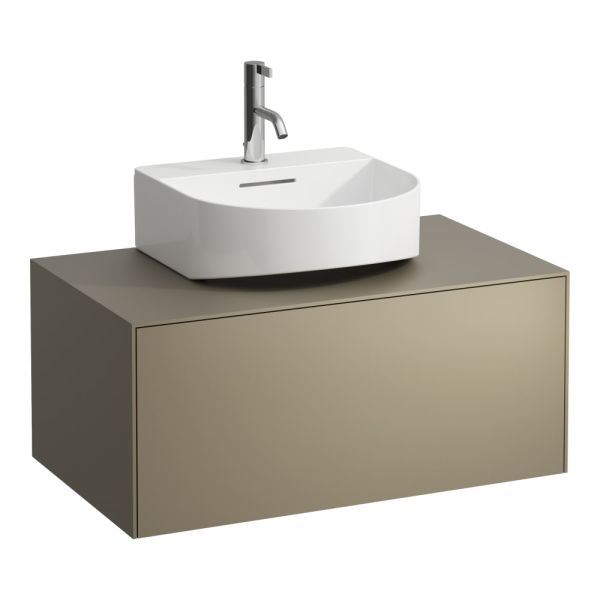 LAUFEN SONAR Skrinka pod umývadlo, s 1 zásuvkou, pre umývadielka H816341/H816342, s výrezom uprostred, 775x455x340 mm, Titán 042, H4054410340421