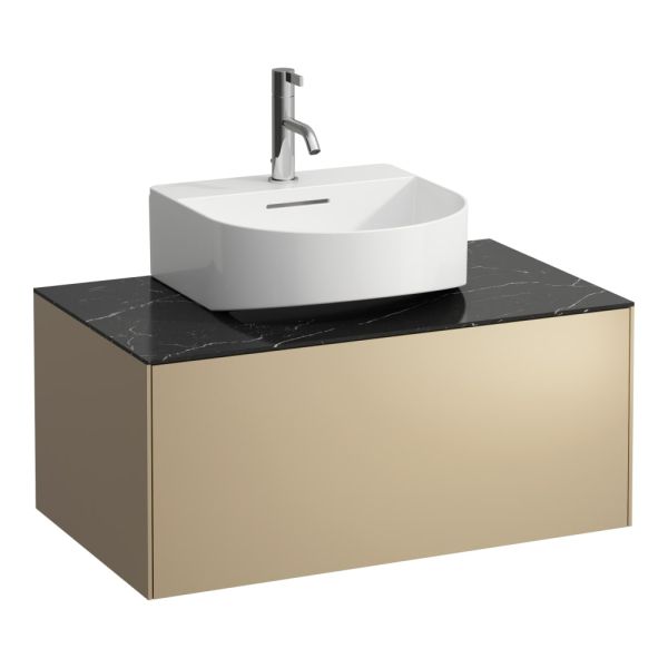 LAUFEN SONAR Skrinka pod umývadlo, s 1 zásuvkou, pre umývadielka H816341/H816342, s výrezom uprostred, 775x455x340 mm, Zlato & nero marquina 140, H4054410341401
