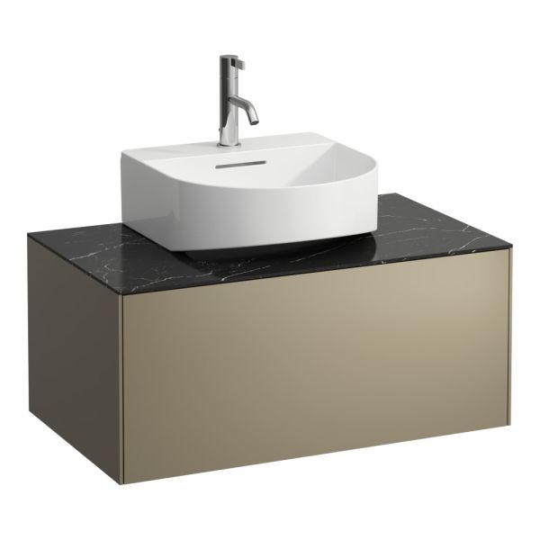 LAUFEN SONAR Skrinka pod umývadlo, s 1 zásuvkou, pre umývadielka H816341/H816342, s výrezom uprostred, 775x455x340 mm, Titán & nero marquina 142, H4054410341421